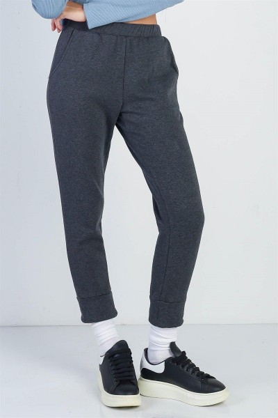 Charcoal High Waist Two Pocket Joggers Pants